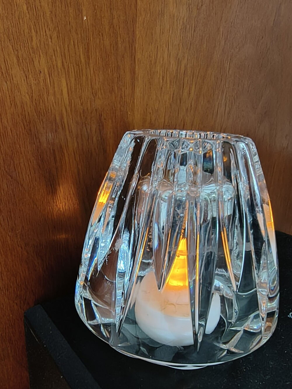 Heavy Crystal Contemporary Candle Holder